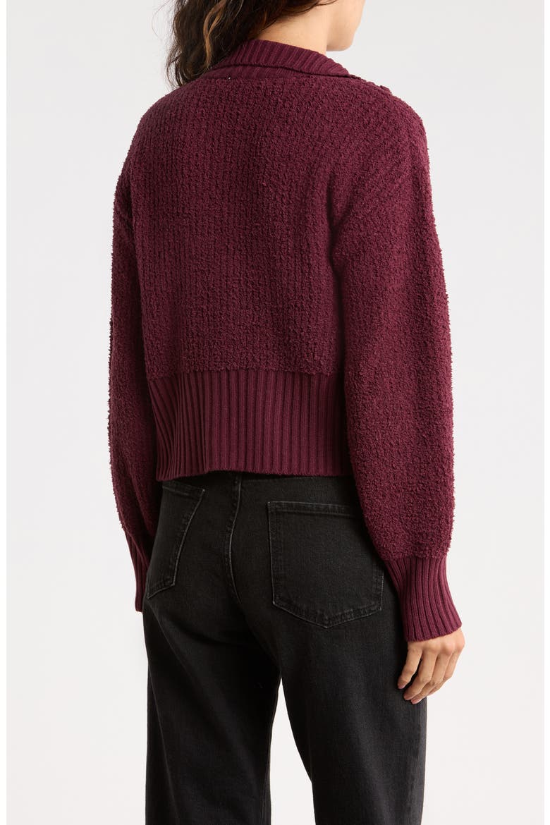 Teddy Zip Up Cardigan, Alternate, color, PLUM