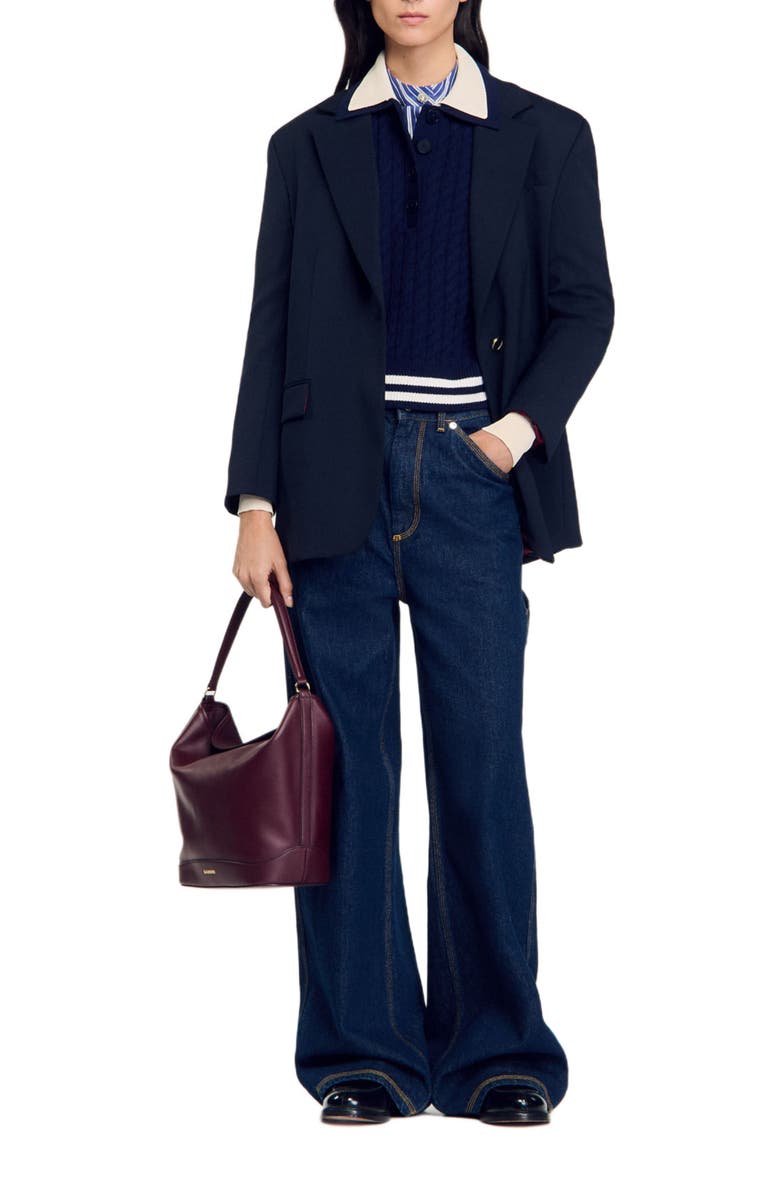 SANDRO Cable knit sweater, Alternate, color, 