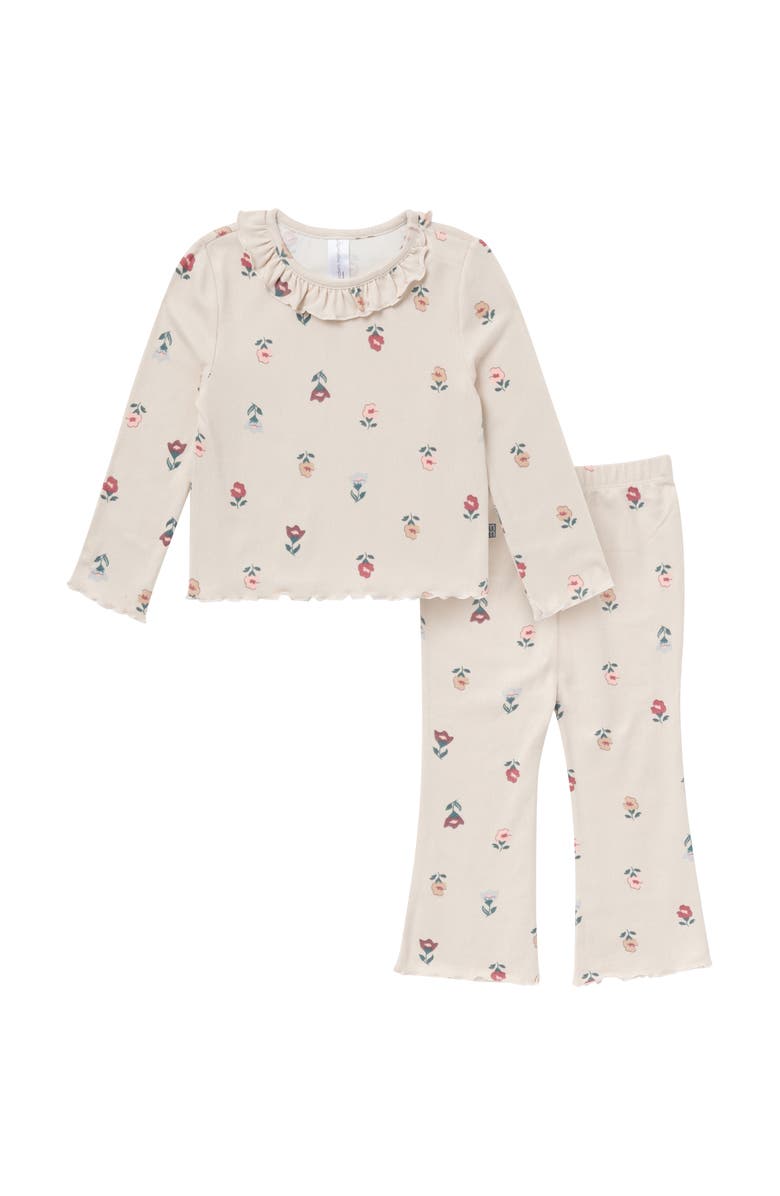 Modern Moments<sup>™</sup> by Gerber Ruffle Collar Top and Flare Pant Set, Main, color, Ivory