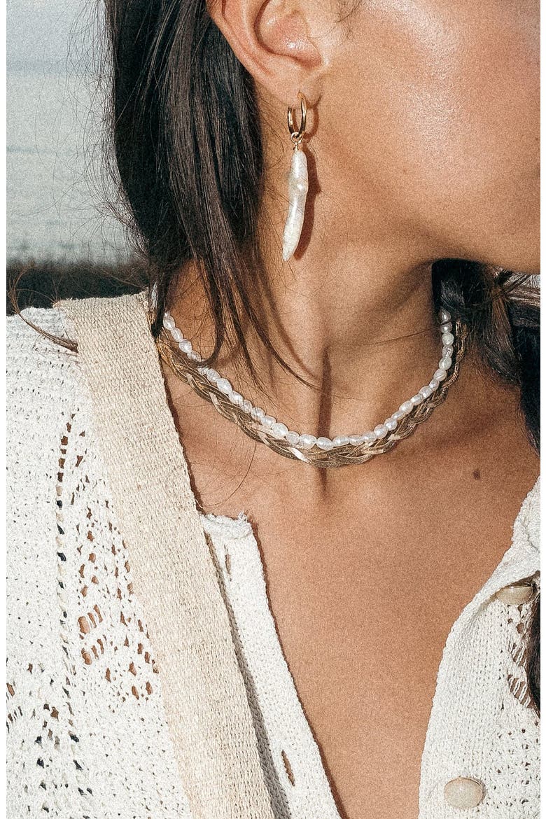 Aureline Braided Necklace, Alternate, color, GOLD