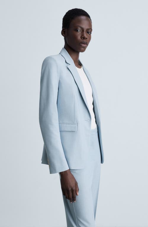 Shop Mango Straight Leg Pants In Sky Blue
