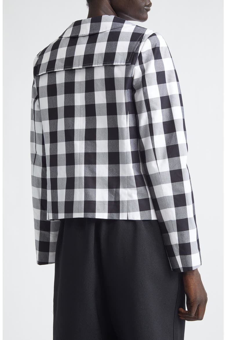 Big Gingham Cotton Jacket, Alternate, color, BLACK