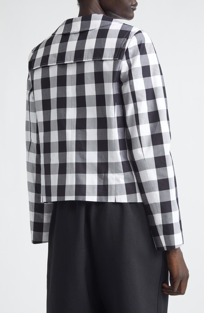 Comme des Garçons Girl Big Gingham Cotton Jacket, Alternate, color, Black