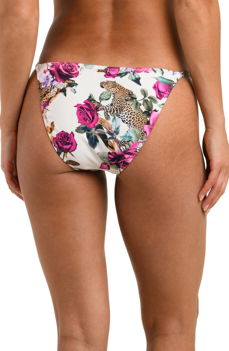 L'AGENCE Violet Rose Leopard Hipster Bikini Bottoms, Alternate, color, White Multi