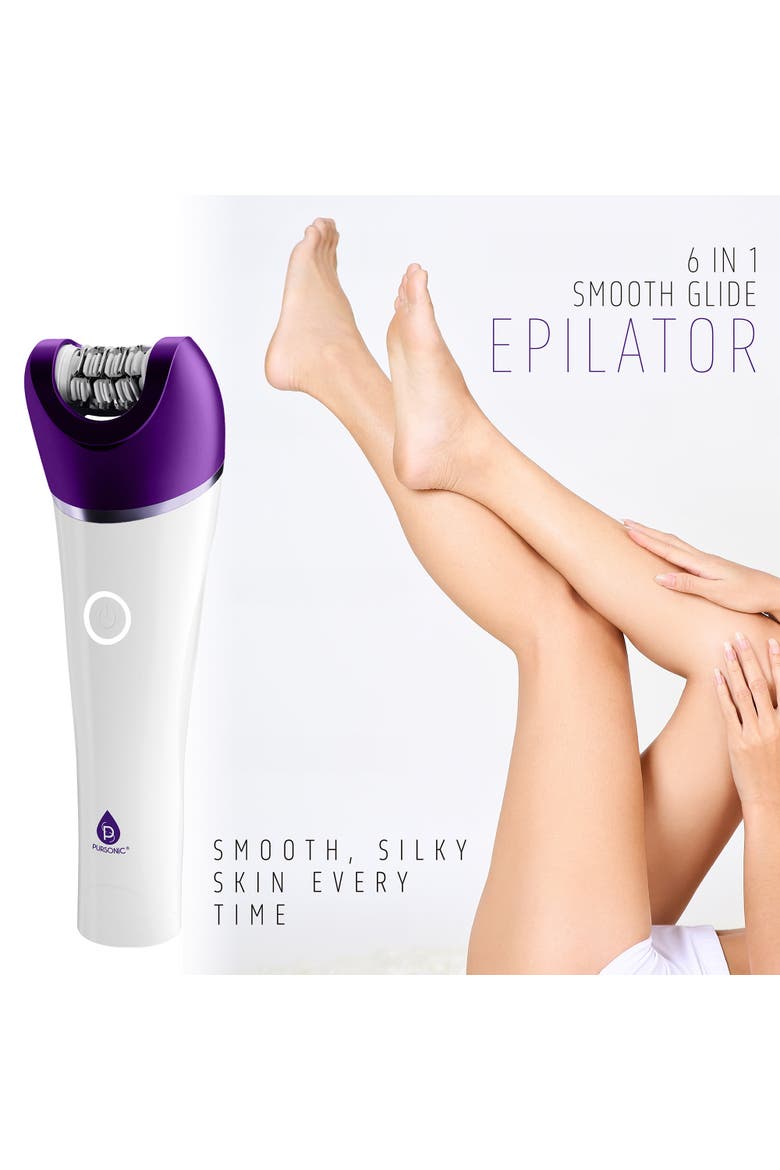 6-in-1 Smooth Glide Epilator, Alternate, color, White