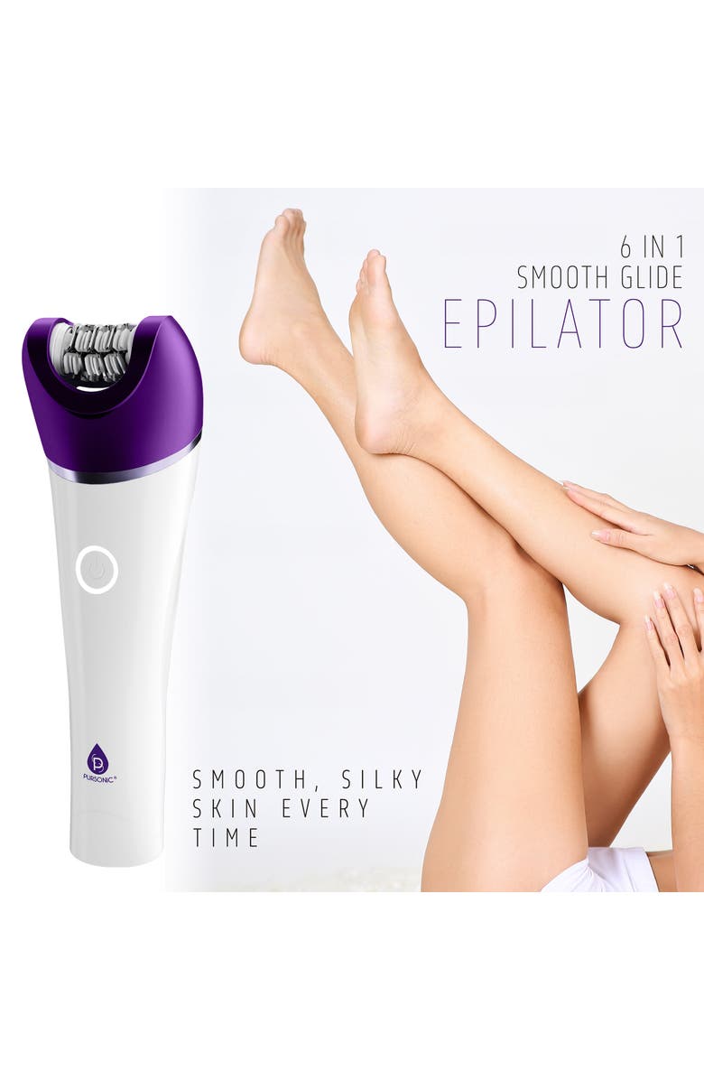 PURSONIC 6-in-1 Smooth Glide Epilator, Alternate, color, White