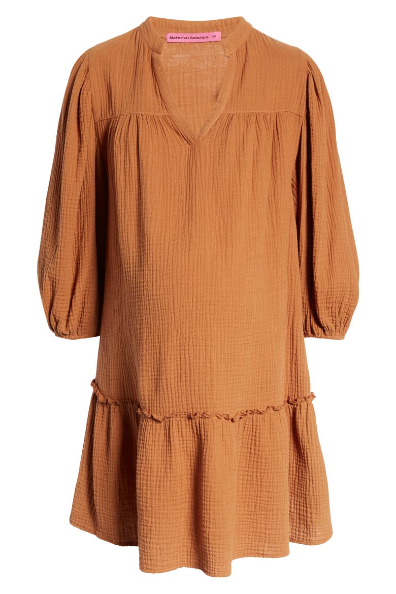 Maternal American Maternity Swing Dress, Alternate, color, MARIGOLD