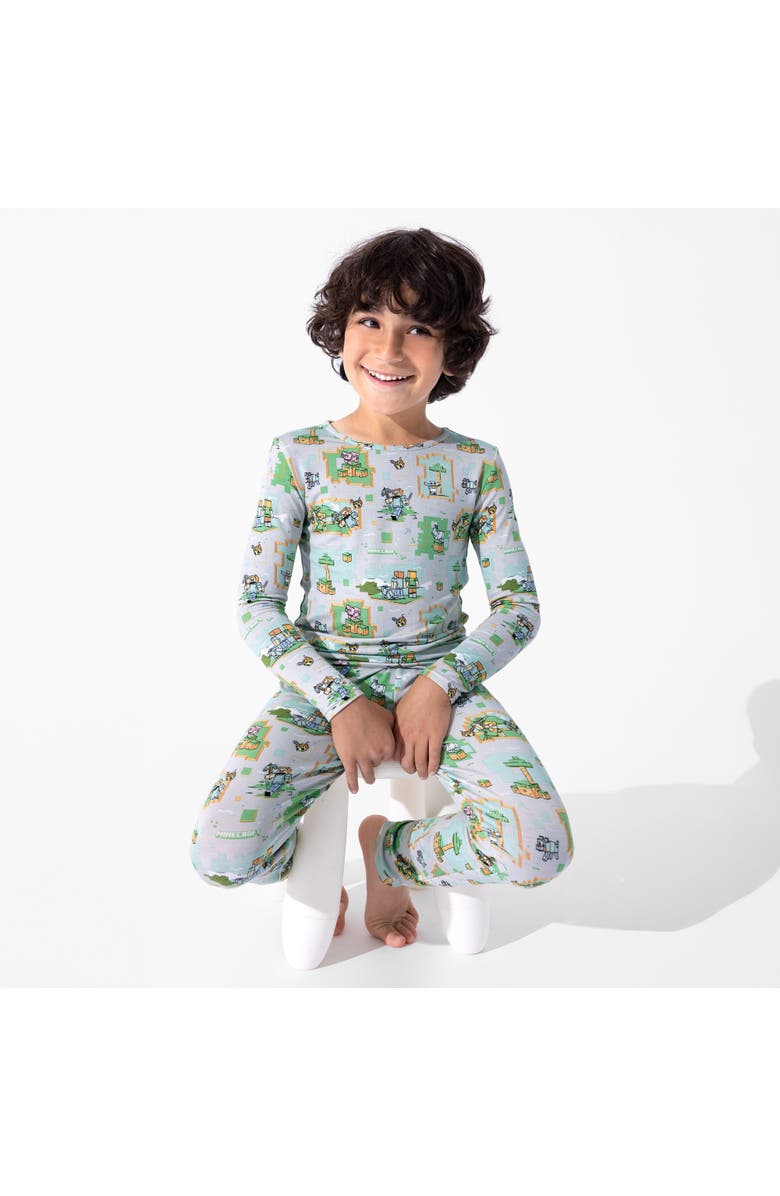 Bellabu Bear Kids' Minecraft Overworld Dreams Set of 2 Piece Pajamas, Alternate, color, Minecraft Overworld Dreams