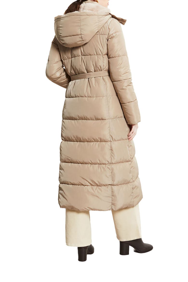 Quilted Puffer Long Jacket, Alternate, color, Stone