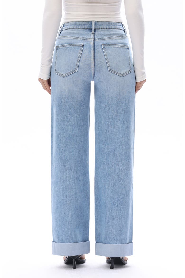 Cuffed Straight Leg Jeans, Alternate, color, LIGHT BLUE