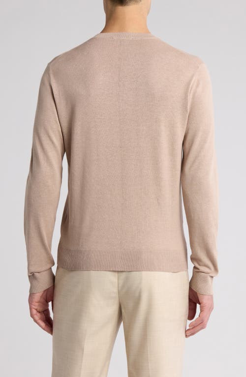 Robert Barakett Nordic Linen & Cotton Sweater In Tan