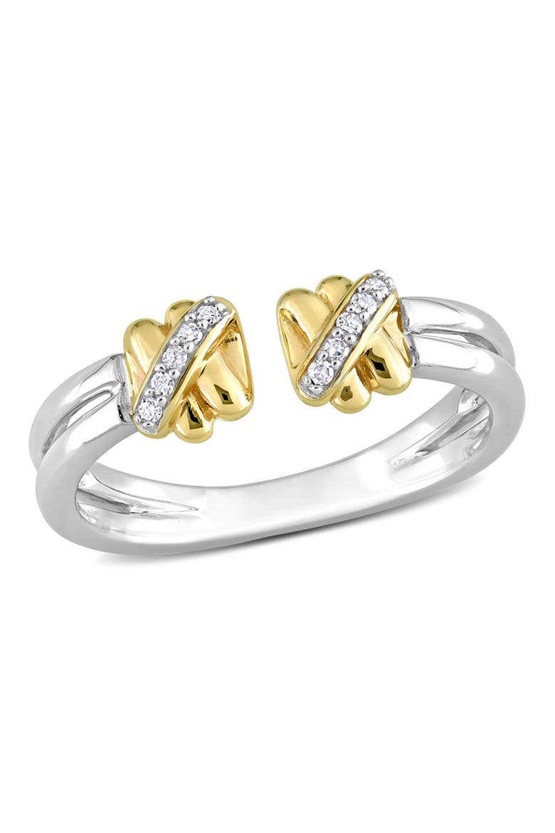 Diamond Crossover Open Ring 14k, Main, color, White Gold