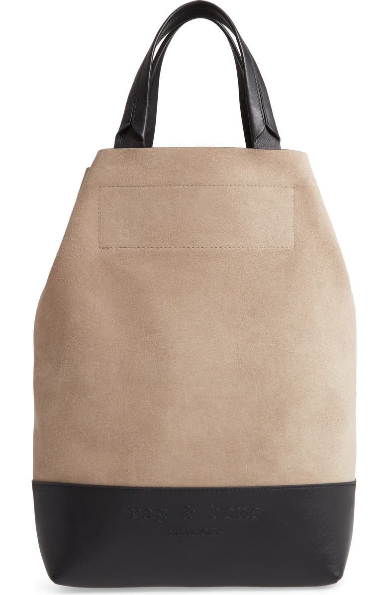 rag & bone Walker Convertible Suede & Leather Tote, Main, color,