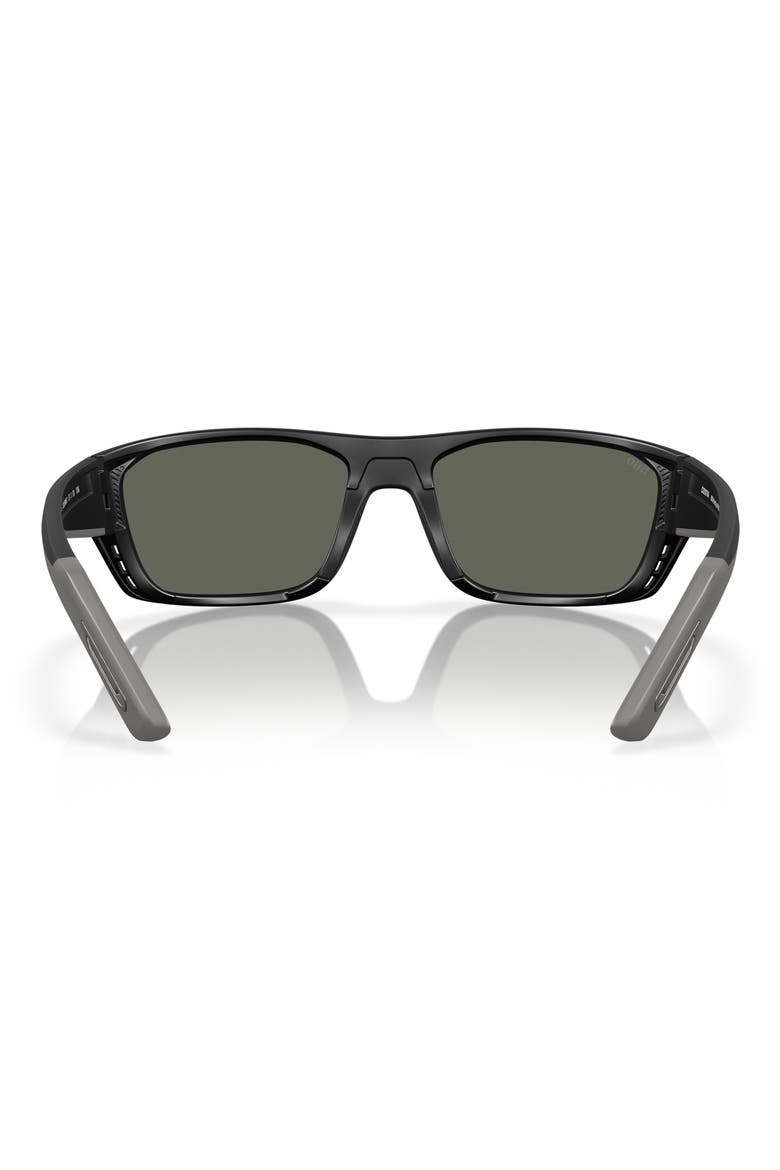 57mm Polarized Rectangular Sunglasses, Alternate, color, MATTE BLACK/ GRAY 580G