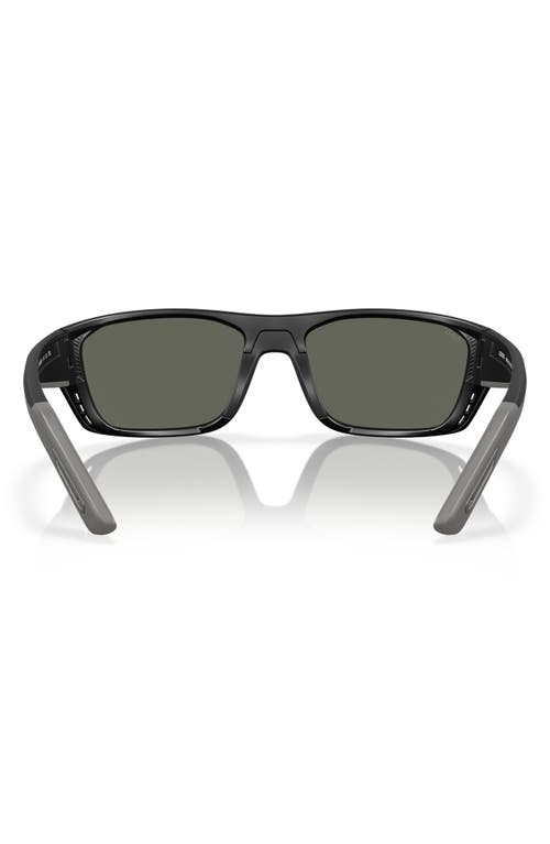 Costa Del Mar 57mm Polarized Rectangular Sunglasses In Matte Black/gray 580g