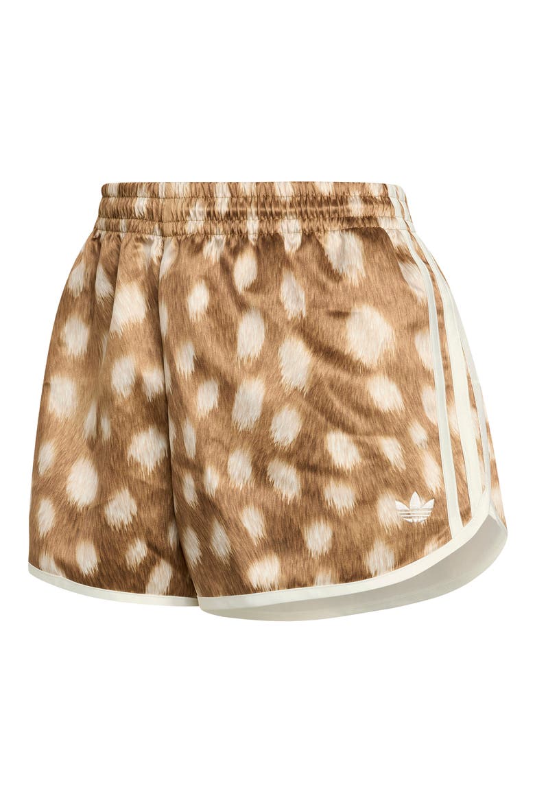 Animal Print Dolphin Hem Shorts, Alternate, color, BROWN DESERT