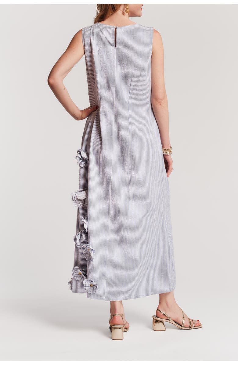 Frances Valentine Origami Dress Seersucker, Alternate, color, Blue/White