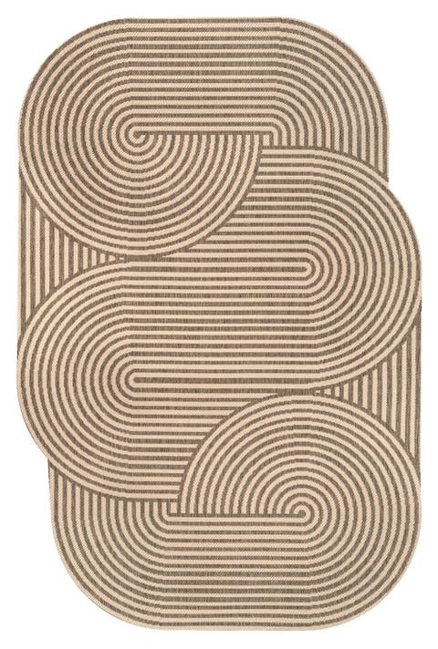 Margot Modern Geometric Arch Stripe Indoor/Outdoor Shaped Area Rug