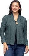 24seven Comfort Apparel Single Button Front Long Sleeve Womens Cardigan