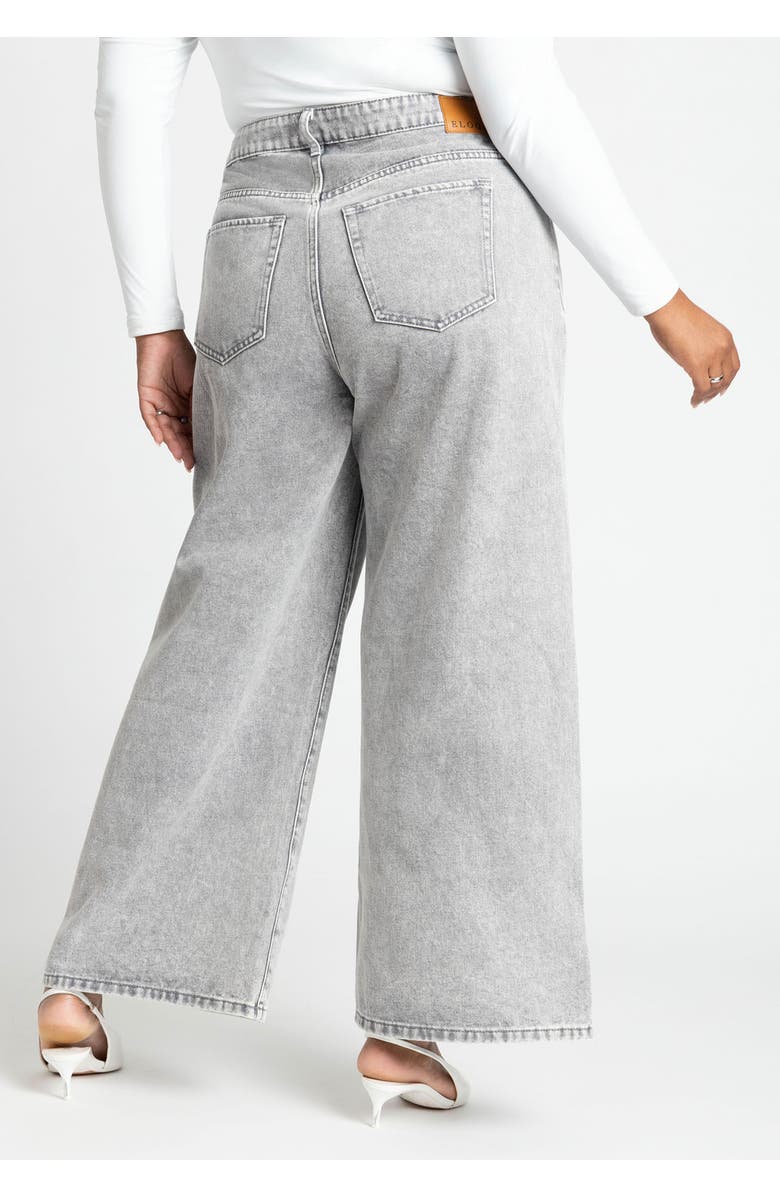ELOQUII The Yvette Rigid Wide Leg Jean, Alternate, color, Grey