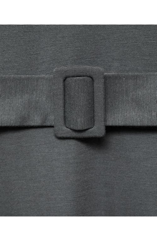 Mango Belted Sleeveless Midi Dress In Gray