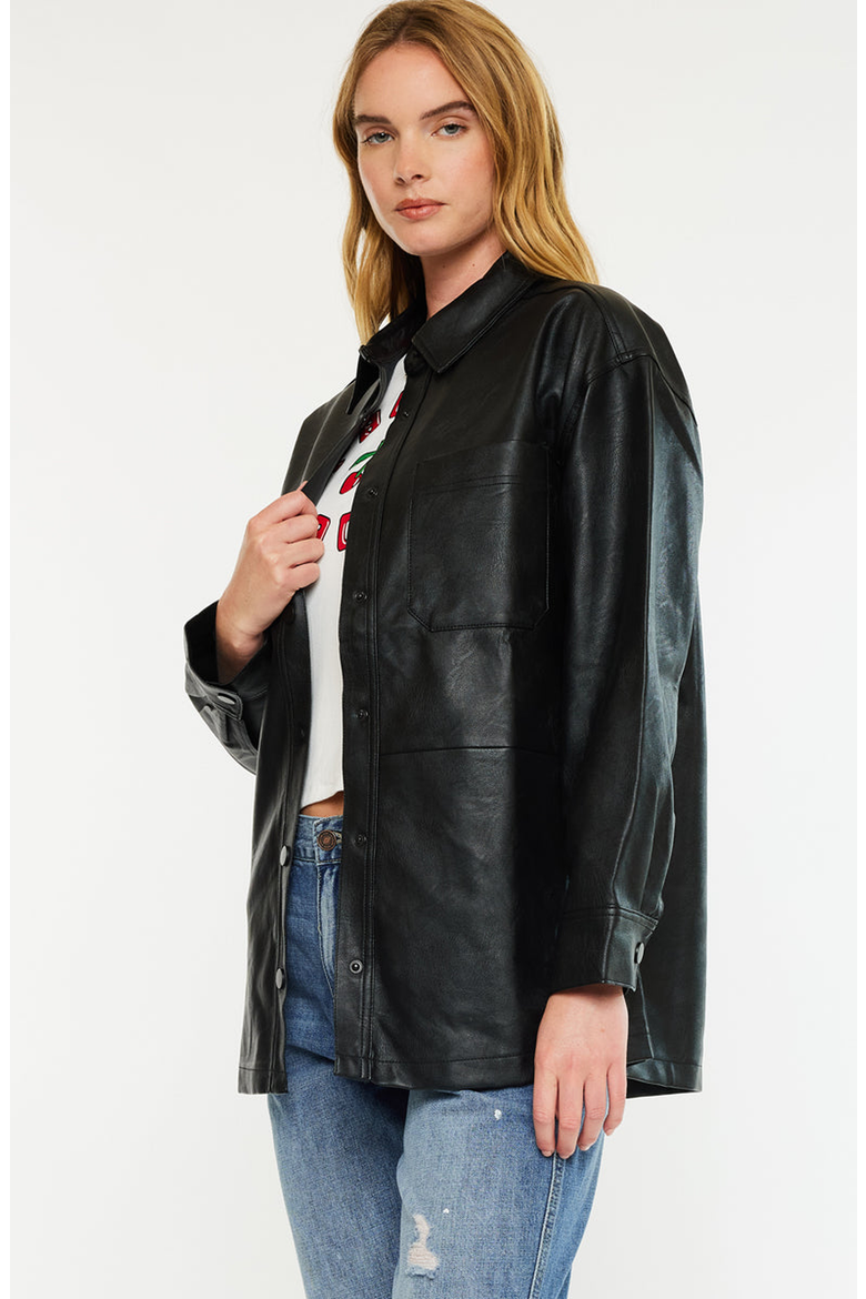 Margo Faux Leather Jacket, Alternate, color, Black