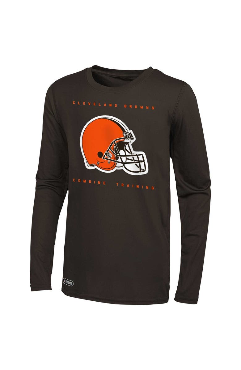 Outerstuff Men's Brown Cleveland Browns Side Drill Long Sleeve T-Shirt, Alternate, color, 