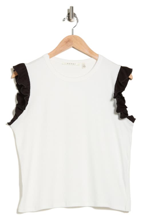 Cyrus Ruffle Sleeveless Top In White