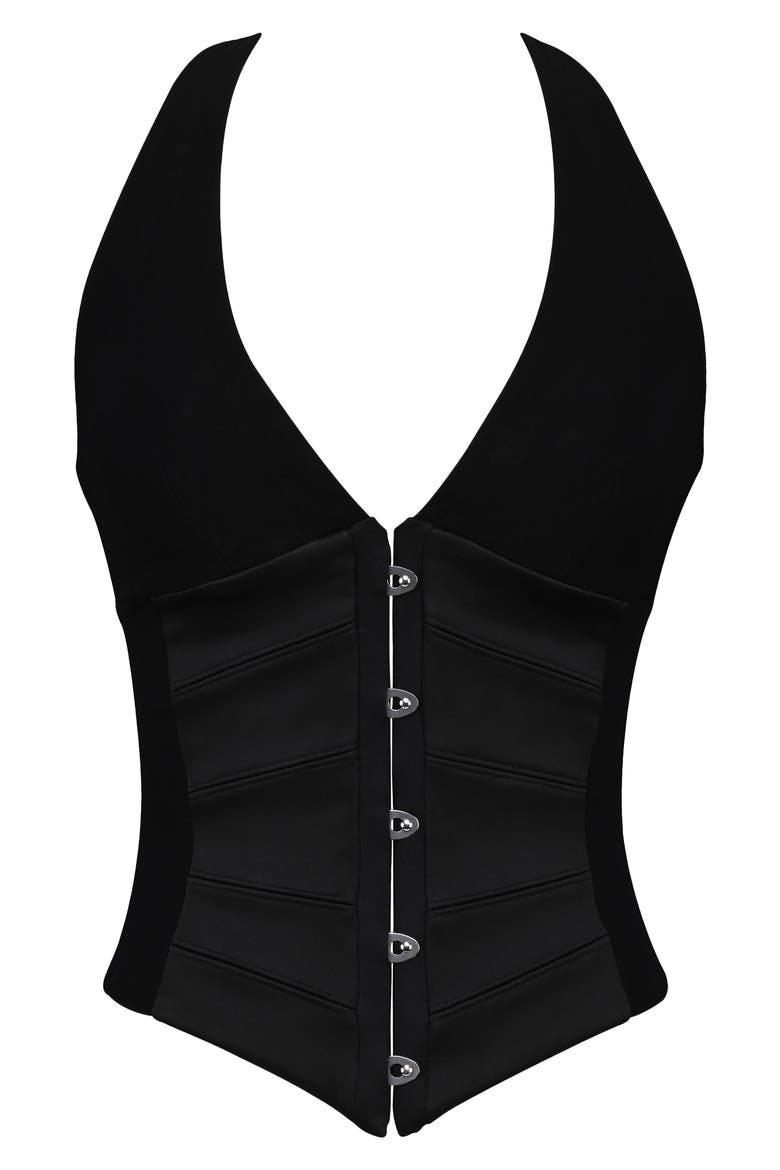 Lia Black Corset Top, Alternate, color, BLACK