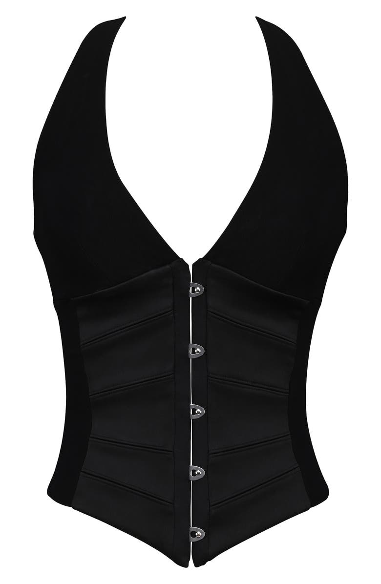 HOUSE OF CB Lia Black Corset Top, Alternate, color, Black