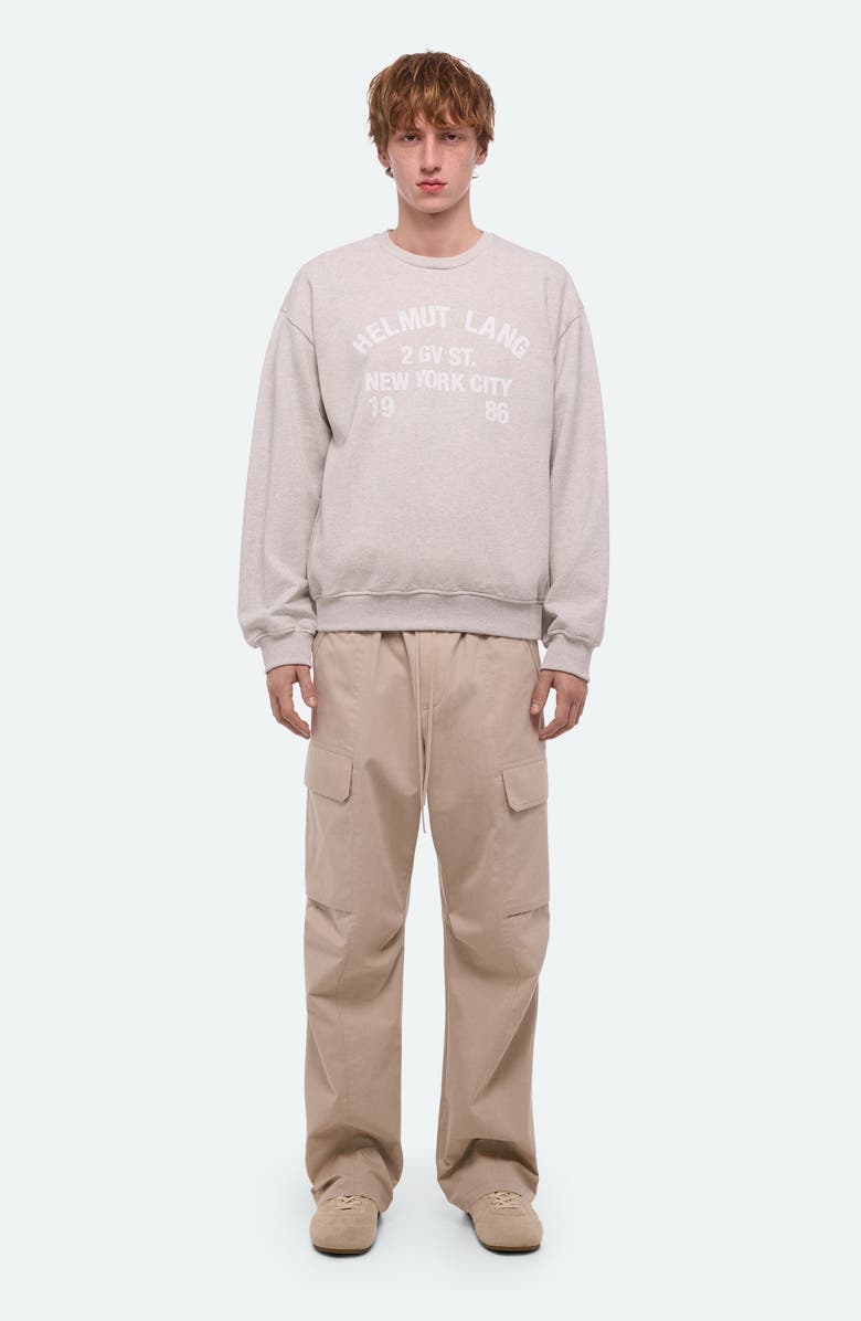 Helmut Lang Varsity Cotton French Terry Crewneck Sweatshirt, Alternate, color, 