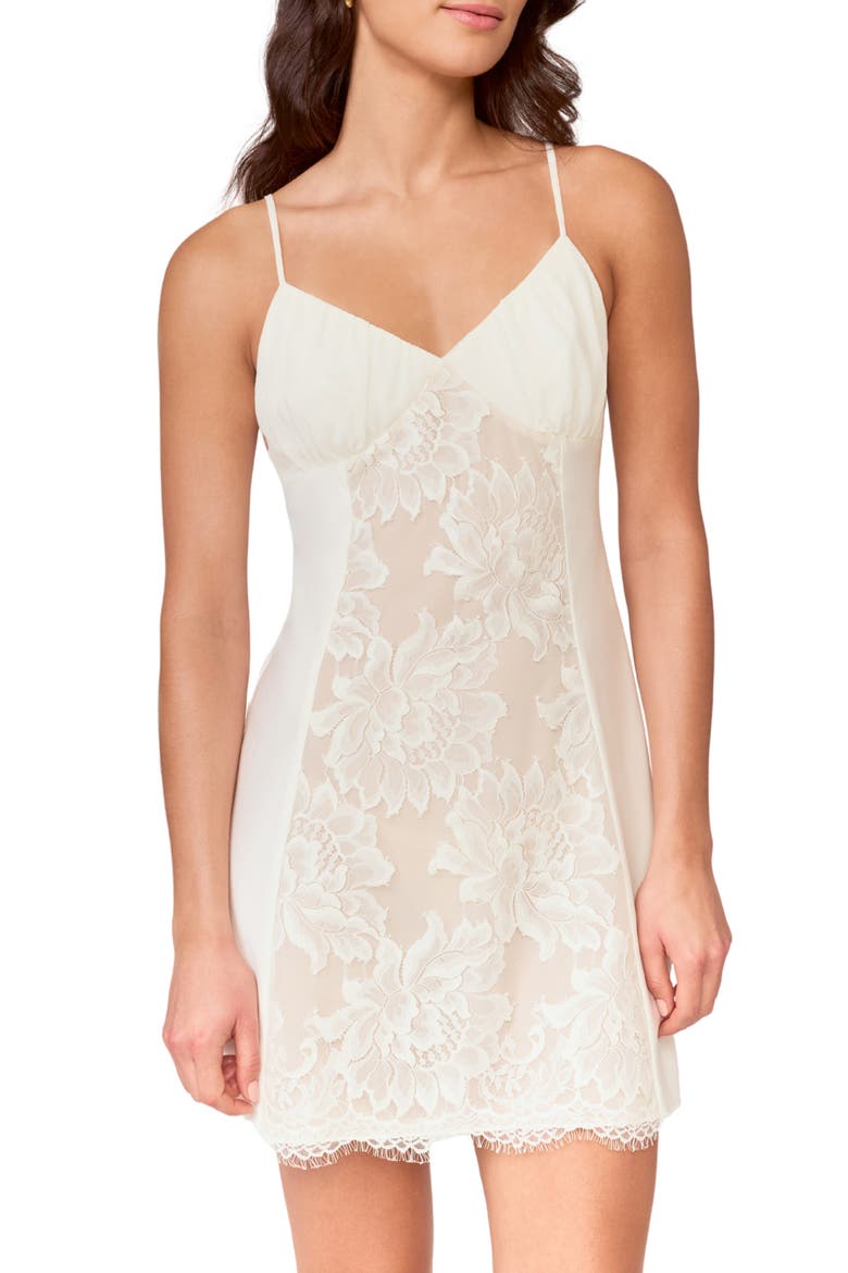 Royale Embroidered Chemise, Alternate, color, IVORY