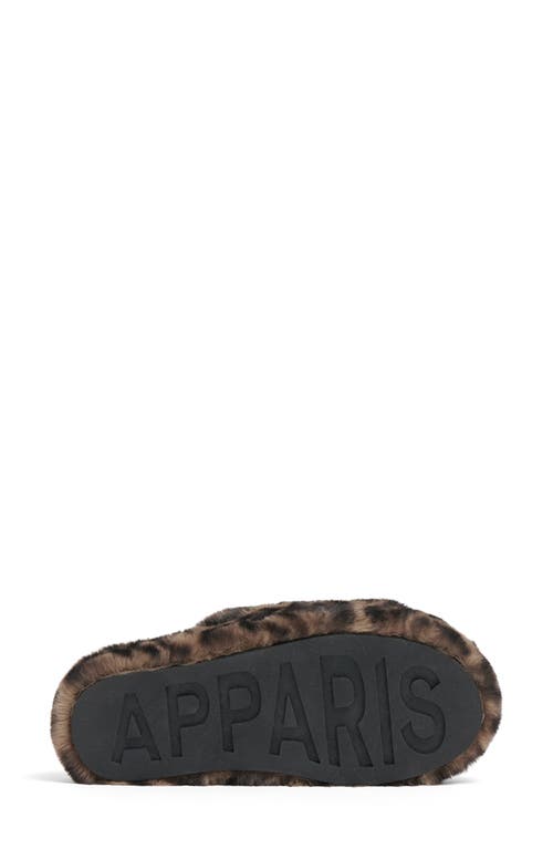 Apparis Dillon Faux Fur Slipper In Brown