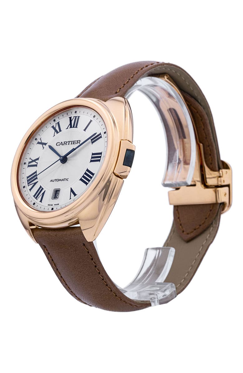 Watchfinder & Co. Cartier Preowned 2015 Cle de Cartier WGCL0004 Automatic Leather Strap Watch, 40mm, Alternate, color, Silver