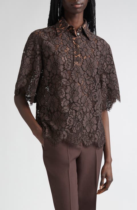 Floral Lace Button-Up Shirt