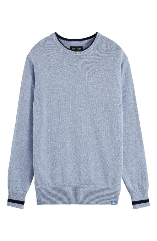 Scotch & Soda Men's Long Sleeve Melange Crewneck Sweater In Blue