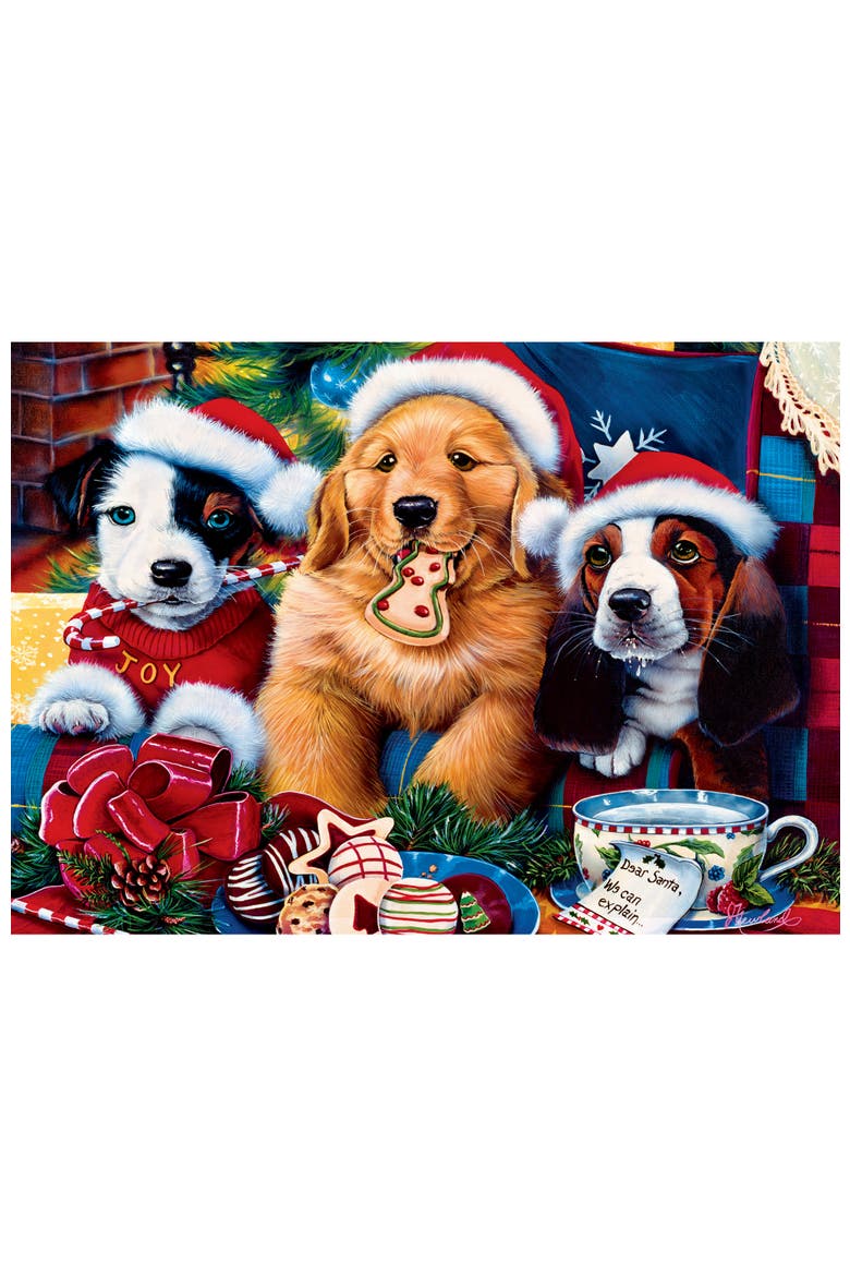 Santa Paws 500 Piece Glitter Puzzle, Alternate, color, Multicolor