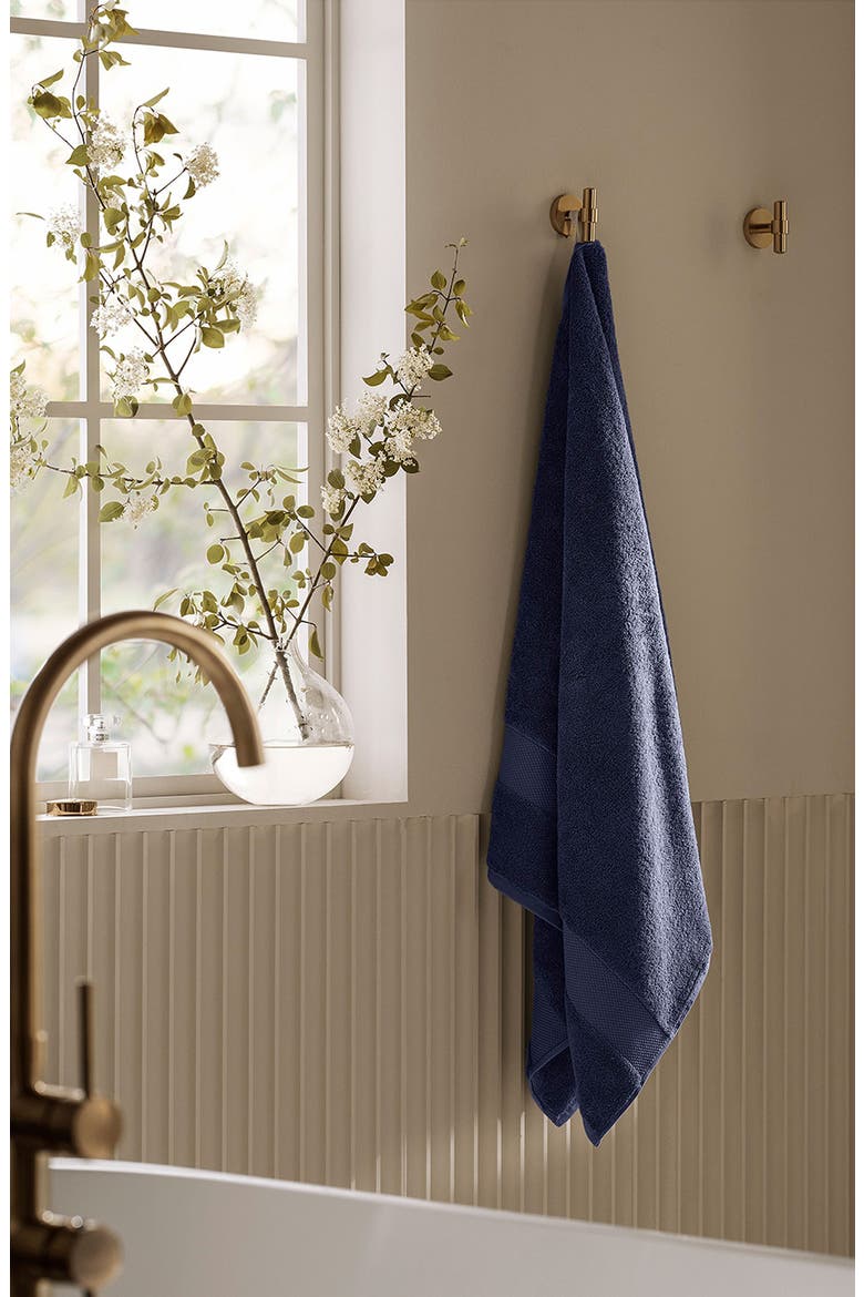 Plush Organic Cotton Bath Sheet, Alternate, color, COASTAL NAVY