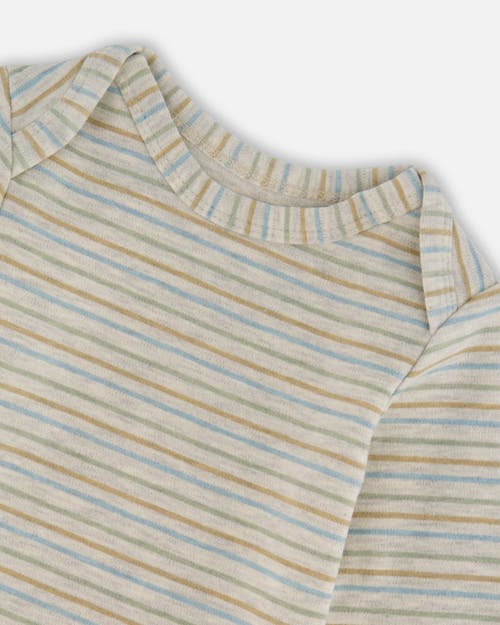 Deux Par Deux Organic Cotton Allover With Overalls Set Dogs In Nude