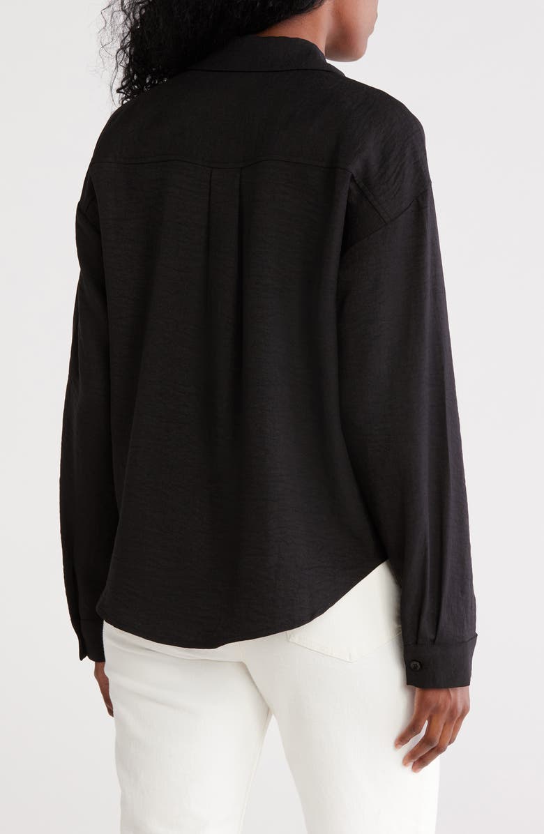 DKNY Oversize Twill Button-Up Shirt, Alternate, color, 