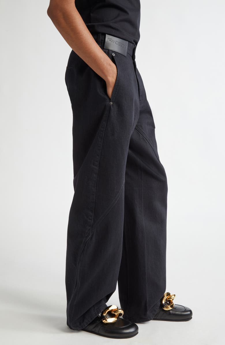 JW Anderson Twisted Workwear Jeans, Alternate, color, Black