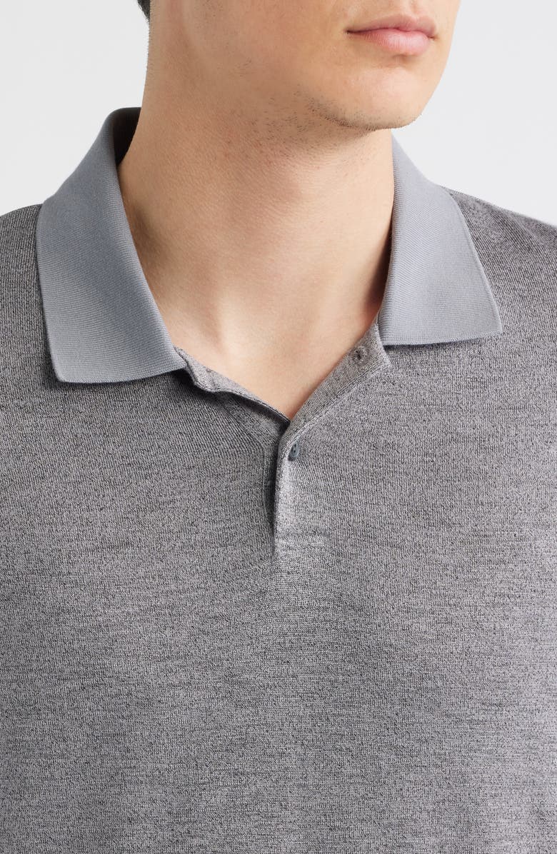 Theory Goris Activate Long Sleeve Polo, Alternate, color, Carbon Melange