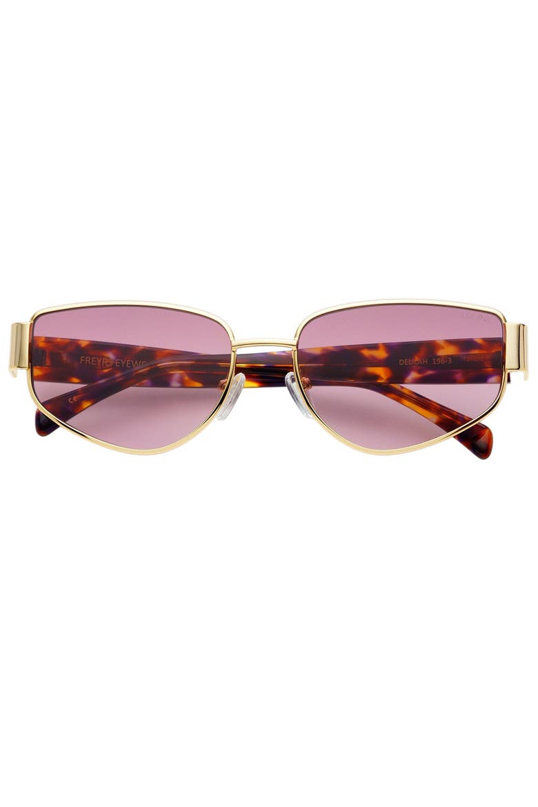 Delilah Cat Eye Sunglasses, Main, color, Gold / Lavender