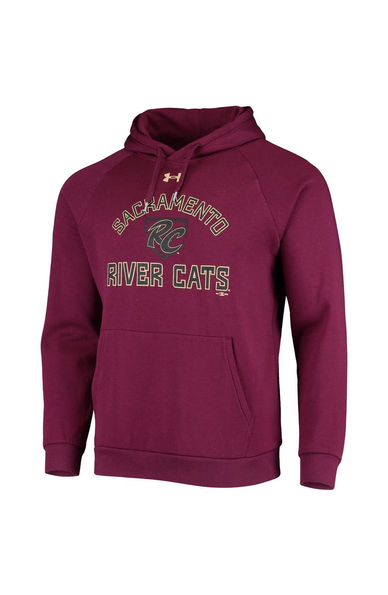Under Armour Men's Under Armour Maroon Sacramento River Cats All Day Raglan Fleece Pullover Hoodie, Alternate, color, Maroon