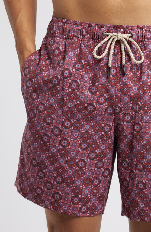 Fair Harbor The Bayberry Swim Trunks In Coral Sand Dollars