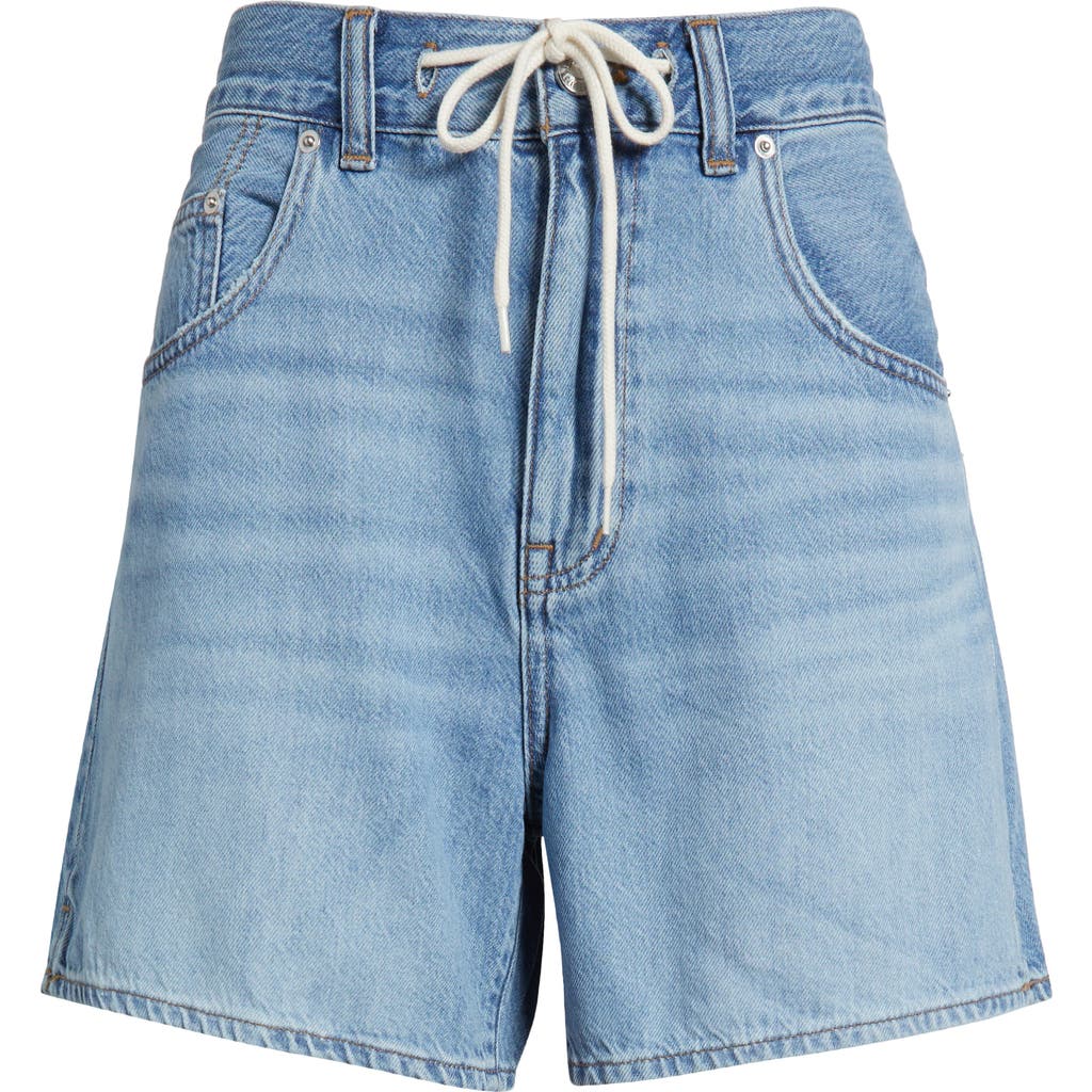 Shop Madewell Drawstring Denim Shorts In Hambley Wash