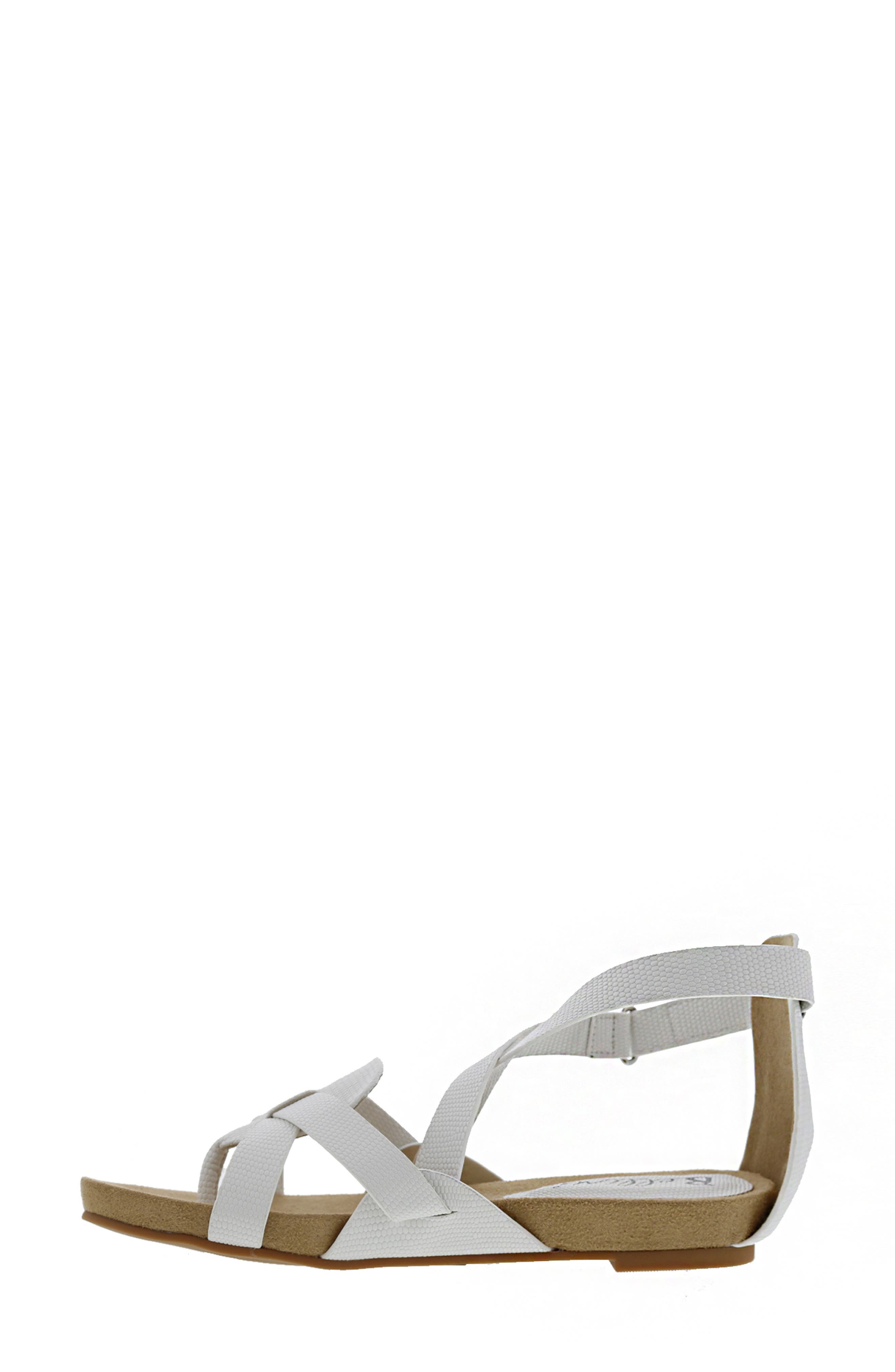 Nobu Strappy Flat Sandal, Alternate, color, WHITE
