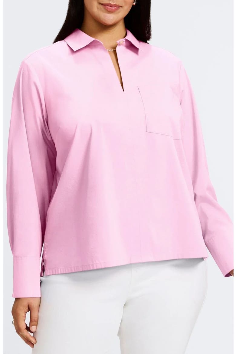 Bella Solid Popover Top, Main, color, BUBBLEGUM