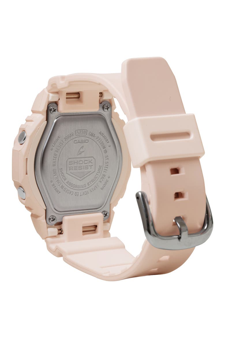 GMAP2100 Analog-Digital Resin Strap Watch, 40.2mm, Alternate, color, PINK