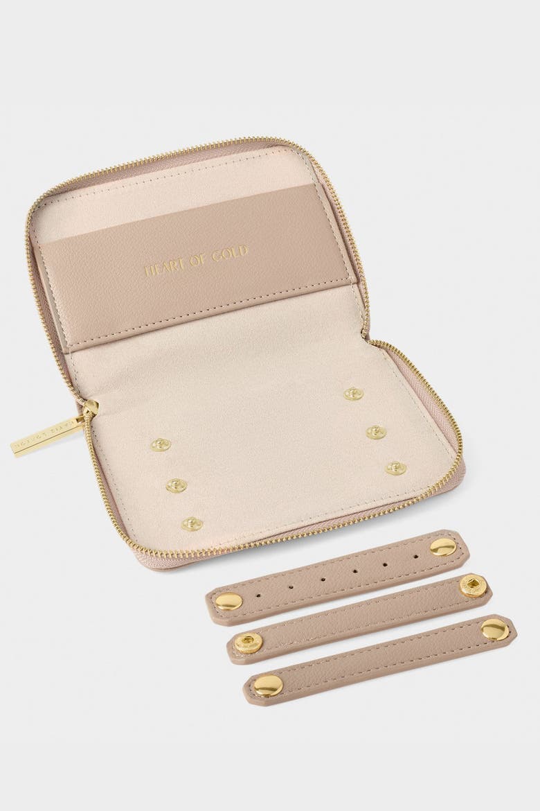 Slim Jewelry Case 'Heart Of Gold', Alternate, color, TAUPE